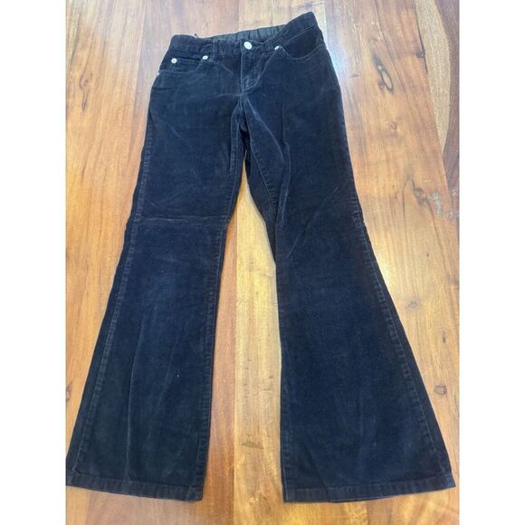 Gap Vtg Girls Y2K Black Velvet Pants Jeans‎ Flare Boot Cut 8 - Picture 1 of 5